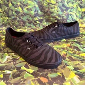 Vans Black Zebra Print Shoes